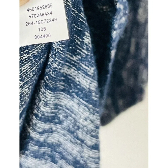 Weekends by Chicos Women Asymmetrical Knit Sweater Sz 3 Lightweight Blue Stretch - Picture 7 of 9